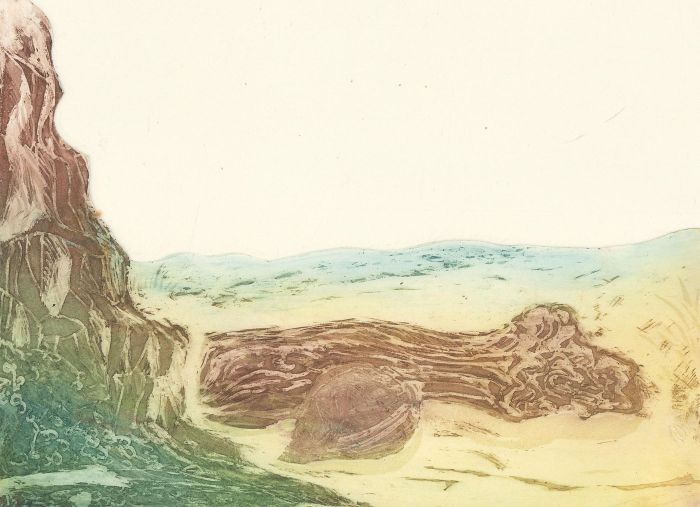 Margaret Estelle Zelda Levinson - 20th Century Aquatint, Beach Cliff
