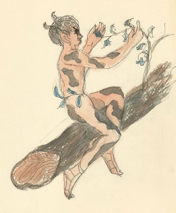 Margaret Estelle Zelda Levinson - 20th Century Pen and Ink Drawing, Nymph