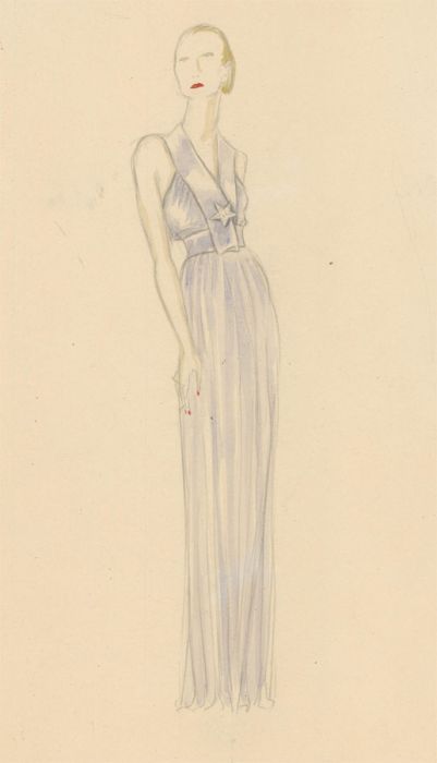 Ernst Dryden (1887-1938) - Fine Early 20th Century Graphite Drawing, Blue Dress