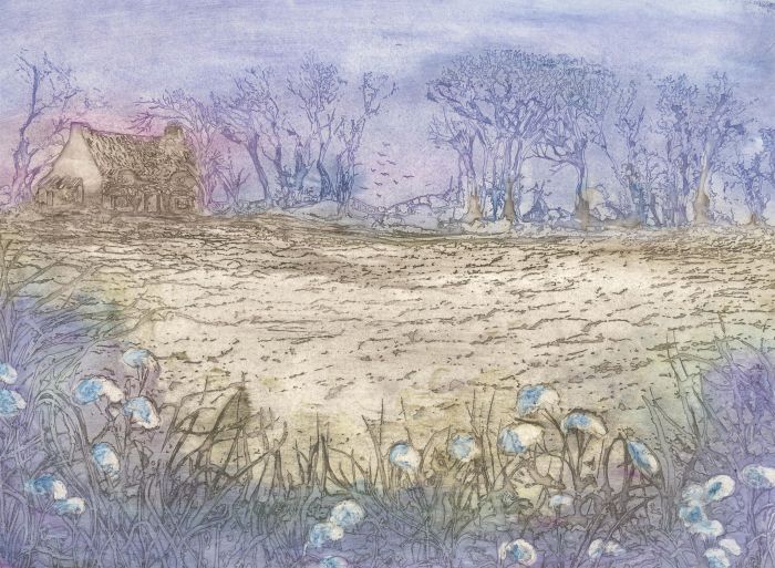Margaret Estelle Zelda Levinson - 20th Century Etching, Dorset Farmhouse III