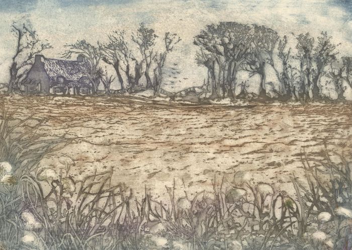 Margaret Estelle Zelda Levinson - 20th Century Etching, Dorset Farmhouse III