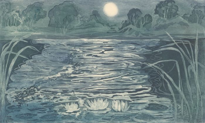 Margaret Estelle Zelda Levinson - 20th Century Aquatint, Water-Lily Nocturn