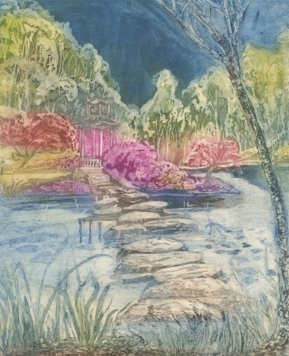 Margaret Estelle Zelda Levinson - 20th Century Etching, The Gazebo