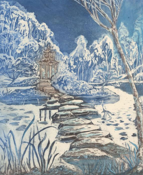 Margaret Estelle Zelda Levinson - 20th Century Etching, The Winter Garden