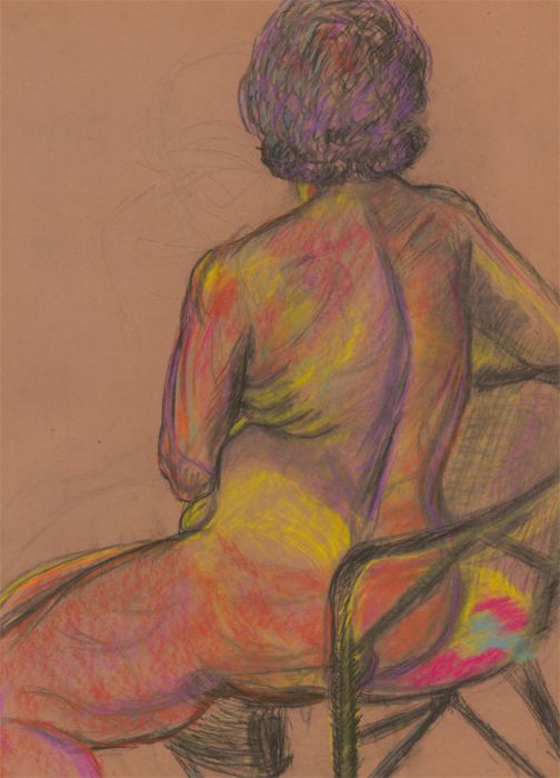 A.A. Graham-Bishop - 20th Century Pastel, Vibrant Study of a Seated Figure