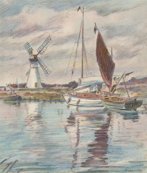 Henry E. Foster (1921-2010) - 1969 Watercolour, On the Norfolk Broads