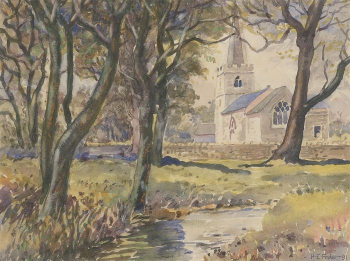 Henry E. Foster (1921-2010) - 1991 Watercolour, Newtown Linford, Leicestershire