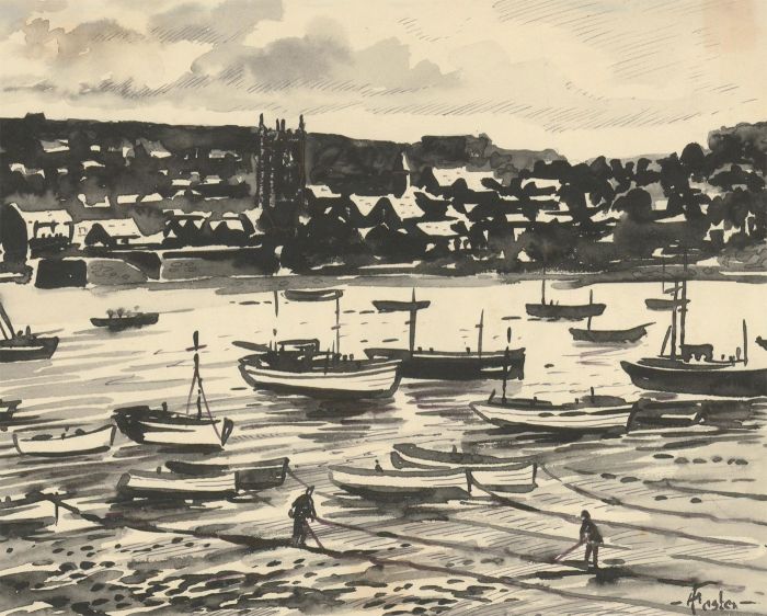 Henry E. Foster (1921-2010) - Signed 20th Century Pen and Ink Drawing, St. Ives