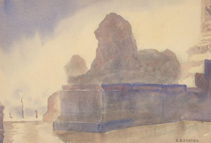 Henry E. Foster (1921-2010) - Mid 20th Century Watercolour, Landseer's Lions