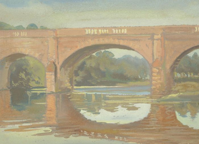 Henry E. Foster (1921-2010) - 20th Century Gouache, Bridge over the River Lune