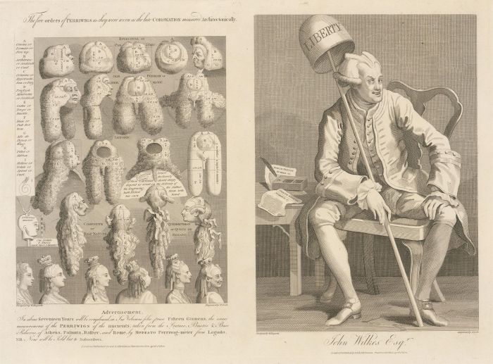 Thomas Cook after Hogarth - 1800 Engraving, Orders of Periwigs and John Wilkes
