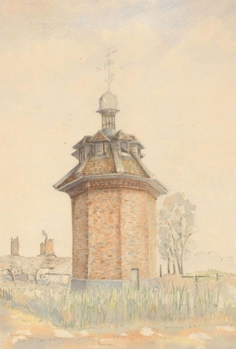Mid 20th Century Watercolour - Red Brick Dovecote 