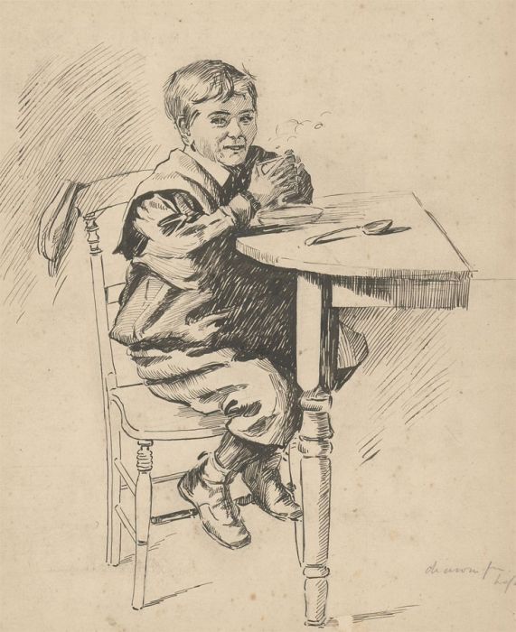 Stanley Ashton - Signed Early 20th Century Pen and Ink Drawing, Soup