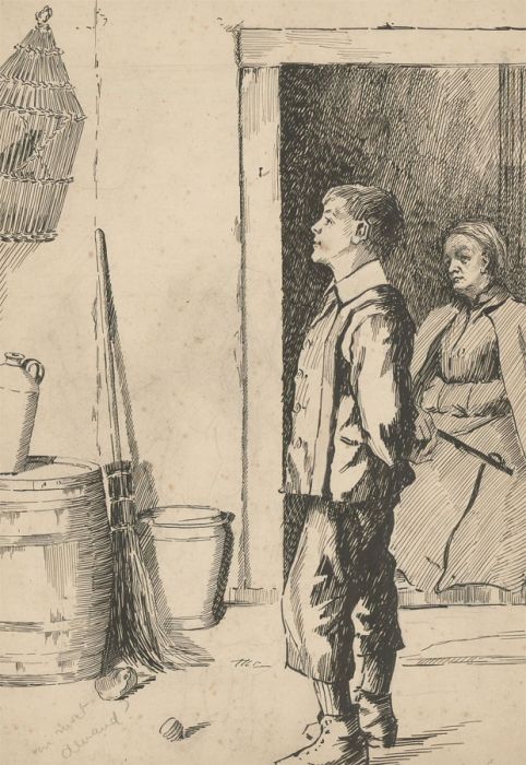 Stanley Ashton - Signed Early 20th Century Pen and Ink Drawing, The Song