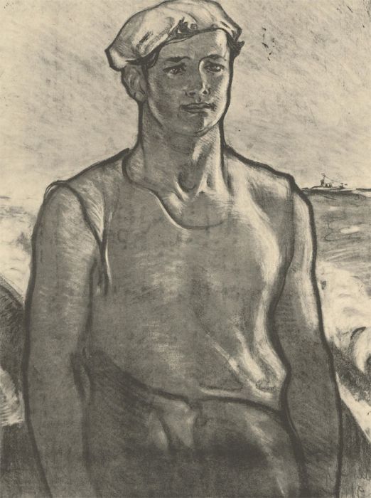 Aldo Carpi (1886-1973) - Mid 20th Century Lithograph, Portrait of a Sailor