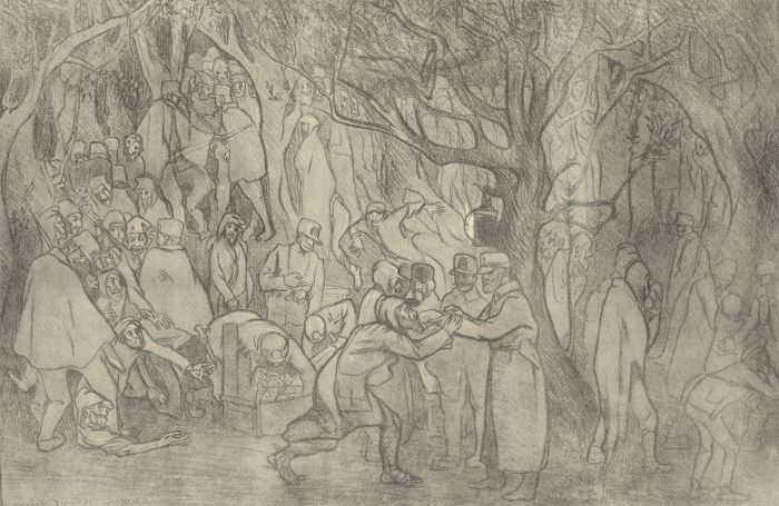 Aldo Carpi (1886-1973) - Mid 20th Century Lithograph, Distribution of the Bread