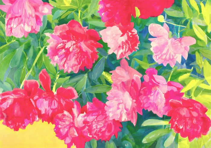 John Ivor Stewart PPPS (1936-2018) - Contemporary Watercolour, Pink Flowers