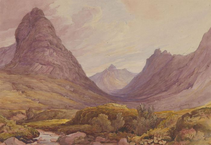 1846 Watercolour - In Between the Mountains