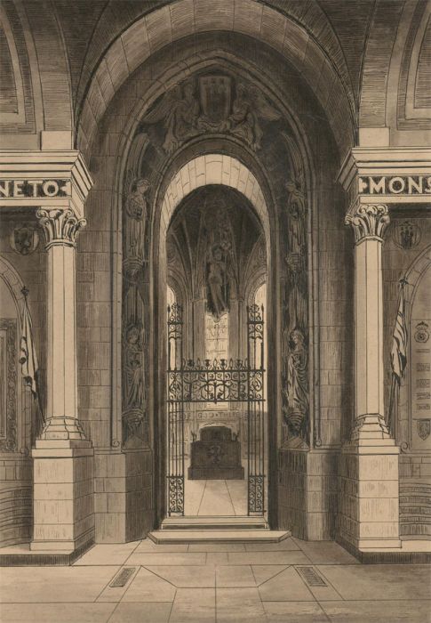 William Miller - Fine 1928 Pen and Ink Drawing, Scottish National War Memorial