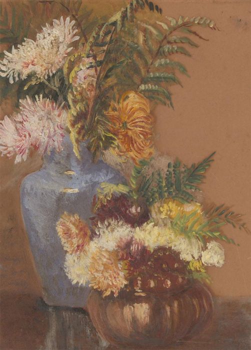 Miniature 1884 Oil - Vibrant Floral Still Life Study