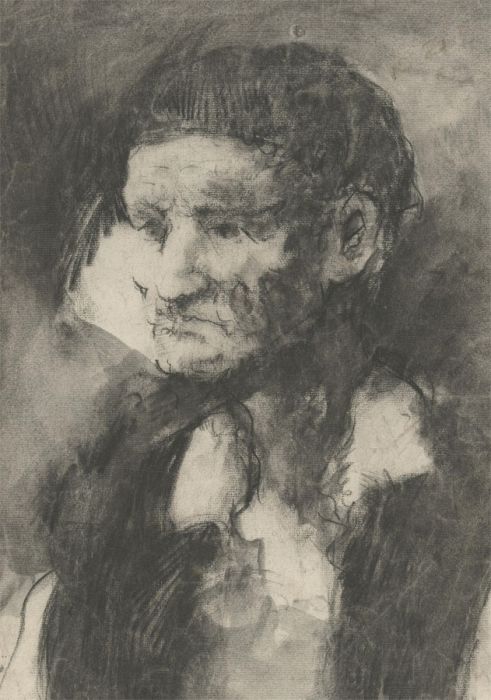 1968 Charcoal Drawing - Portrait of an Older Man