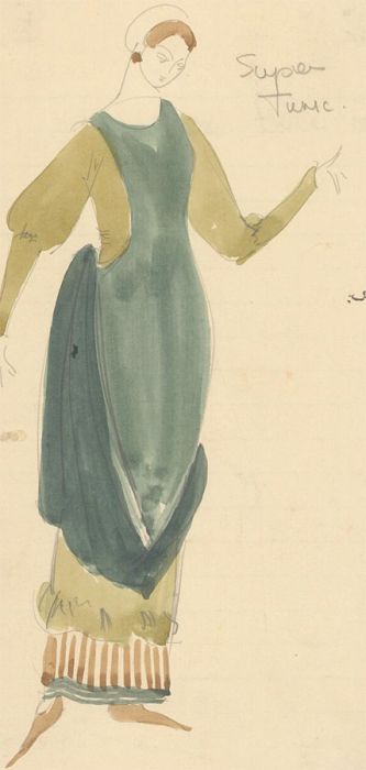 20th Century Watercolour - Medieval Dress