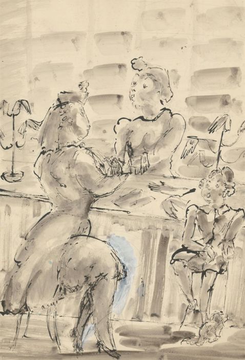 Vera Cuningham (1897-1955) - Pen and Ink Drawing, Store Scene with Figures