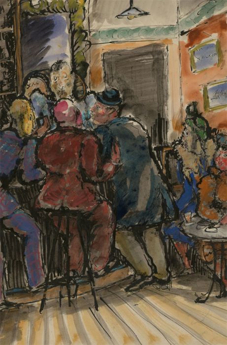 Vera Cuningham (1897-1955) - Mid 20th Century Pen and Ink Drawing, At the Cafe