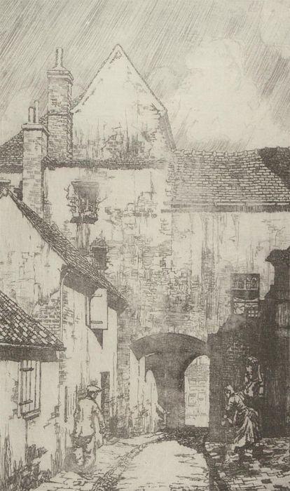 Three 20th Century Etchings - Street Scenes III