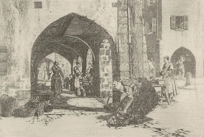 Three 20th Century Etchings - Street Scenes IIII