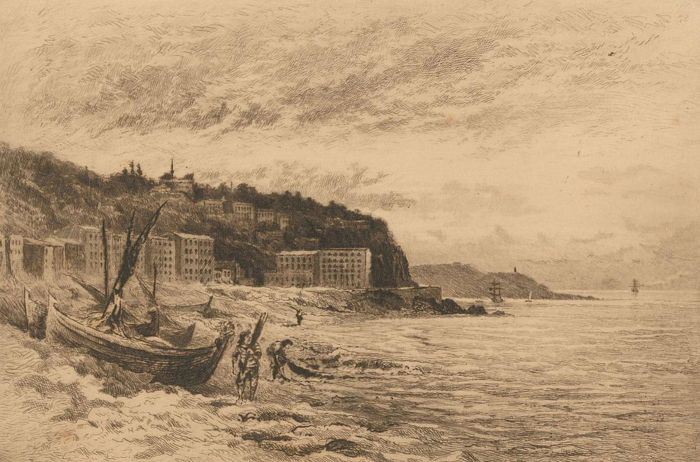 William Maxwell - Early 20th Century Etching, The Chateau Hill, Nice