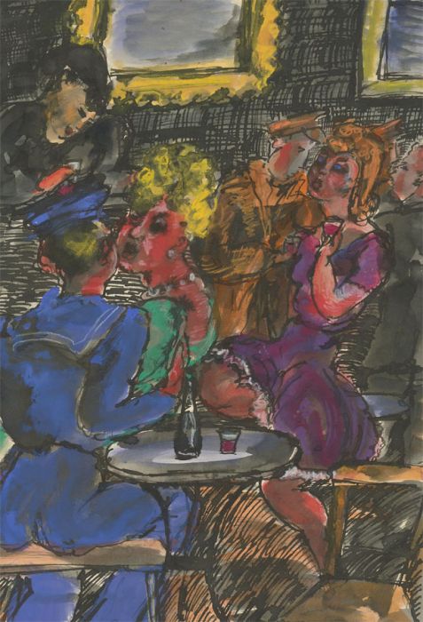Vera Cuningham (1897-1955) - Mid 20th Century Pen and Ink Drawing, At the Bar