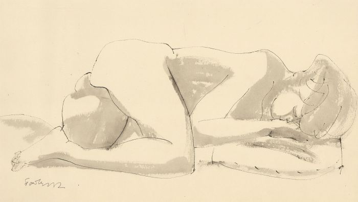 Karel Soucek (1915-1982) - Signed Mid 20th Century Pen and Ink Drawing, Nude II