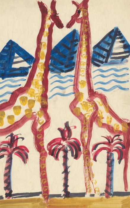 Vera Cuningham (1897-1955) - Early 20th Century Gouache, Two Giraffes