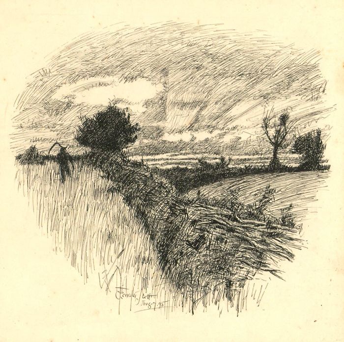 G. Forrester Scott (1875-1918) - 1895 Pen and Ink Drawing, Lywood Ardingly