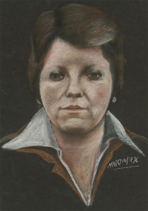 Martin - 1978 Pastel, Portrait of lady with White Shirt