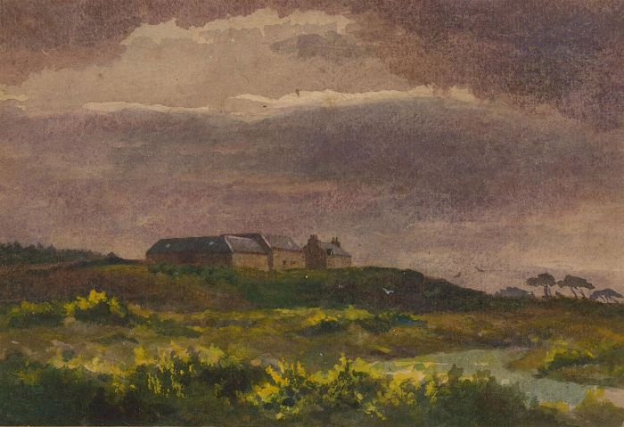 John Robertson Reid (1851-1926) PRBA RE - Watercolour, Landscape View at Sundown