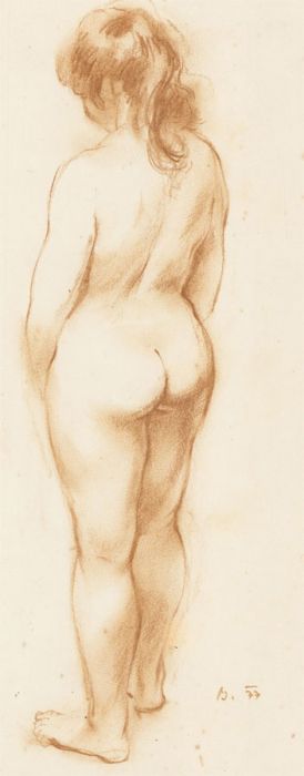 Bardon - 1977 Pastel, Nude Figure