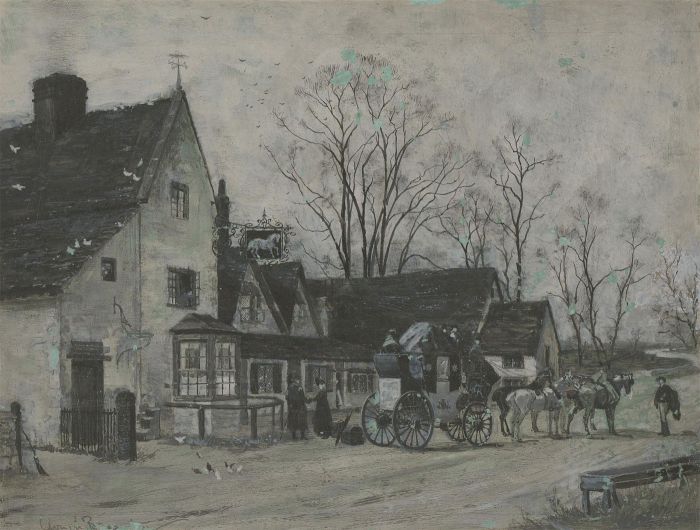 Clough Bromley (c.1850-1904) - Late 19th Century Gouache, The Coach House