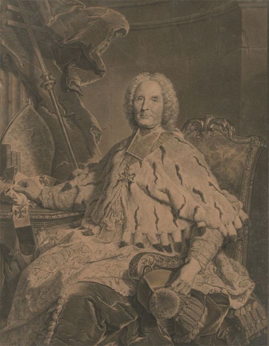 C. Drevet, Hyacinth Rigaude - 1749 Engraving, Cardinal Henry Oswald