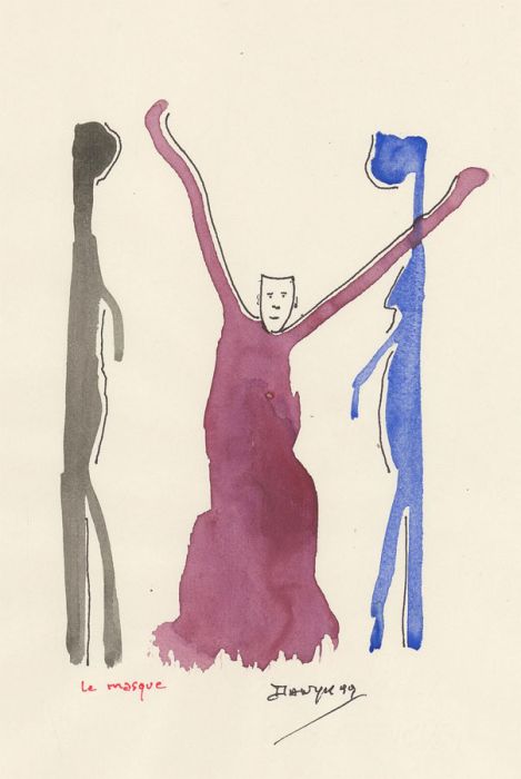 Danyk D'Arsonval - Pair of 1999 Watercolours, Le Masque