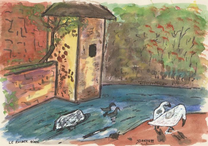 Danyk D'Arsonval - 20th Century Watercolour, Le Rocher Blanc