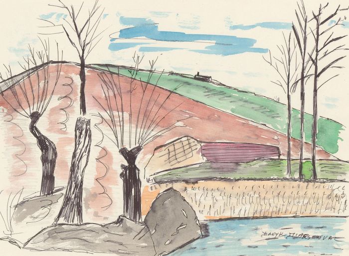 Danyk D'Arsonval - Pair of 20th Century Pen and Ink Drawings, Mailleroncourt