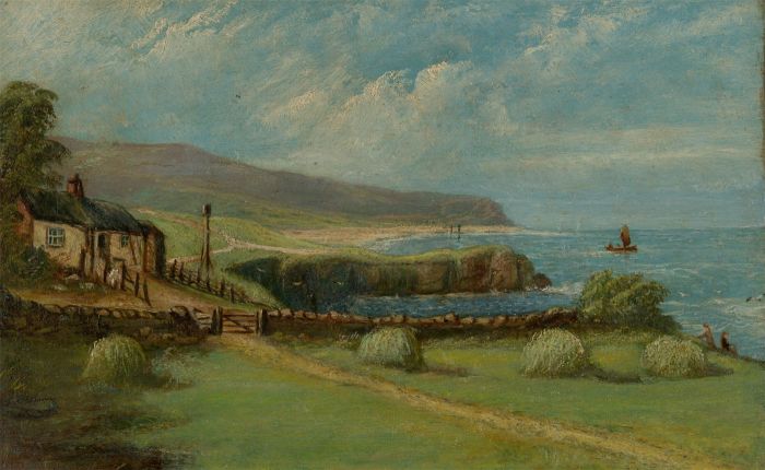 Late 19th Century Oil - Coastal Scene with Cottage