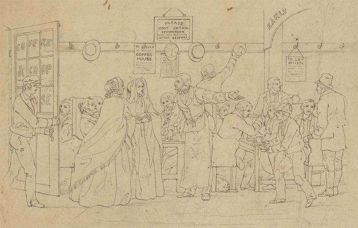 Set of Nine Mid 20th Century Pen and Ink Drawings - Daily Life Scenes