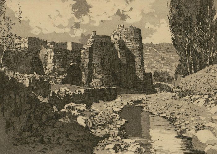 Early 20th Century Etching - The Castle Ruin