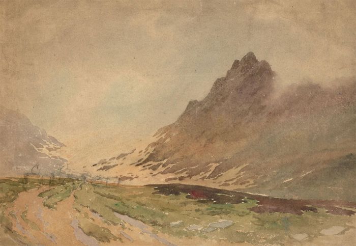 Charles Edward Hannaford RBA (1863-1955) - Watercolour, Highland Shadows