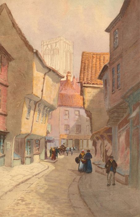 Charles Edward Hannaford RBA (1863-1955) - Watercolour, English Cathedral City