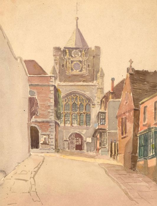Charles Edward Hannaford RBA (1863-1955) - Watercolour, Town Hall