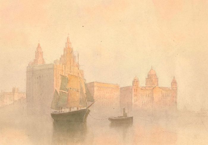 Charles Edward Hannaford RBA (1863-1955) - Watercolour, Municipal Harbour